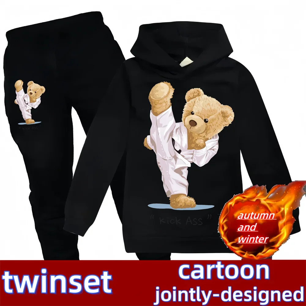 Kids Cartoon Hoodie & Pants Set - Sporty 2-Piece Outfit Ages 7-13