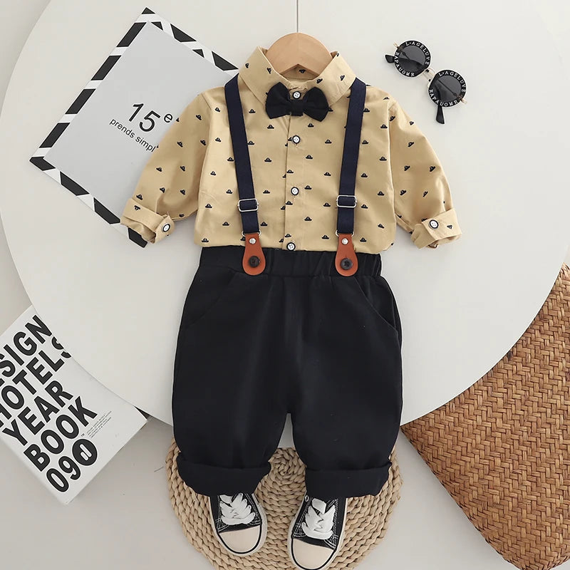Boys 2-Piece Outfit Set - Long Sleeve Shirt & Pants