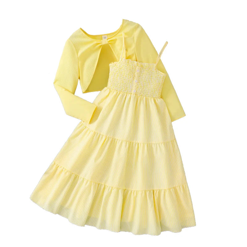 Bow Design Coat & Dress Set