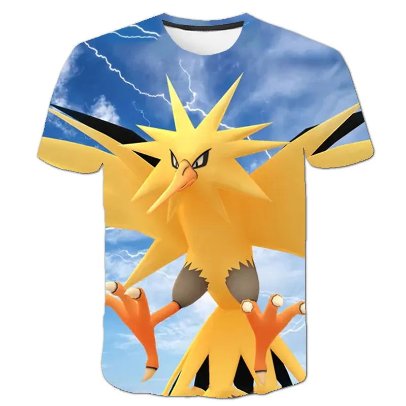 Pokemon Pikachu Kids T-Shirt - Cartoon Print Summer Tee Ages 3-12