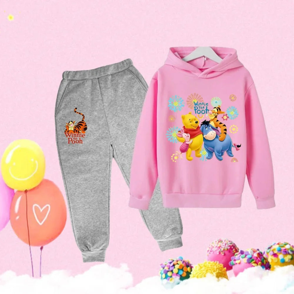 Winnie the Pooh print Hooded Sweatshirt Set