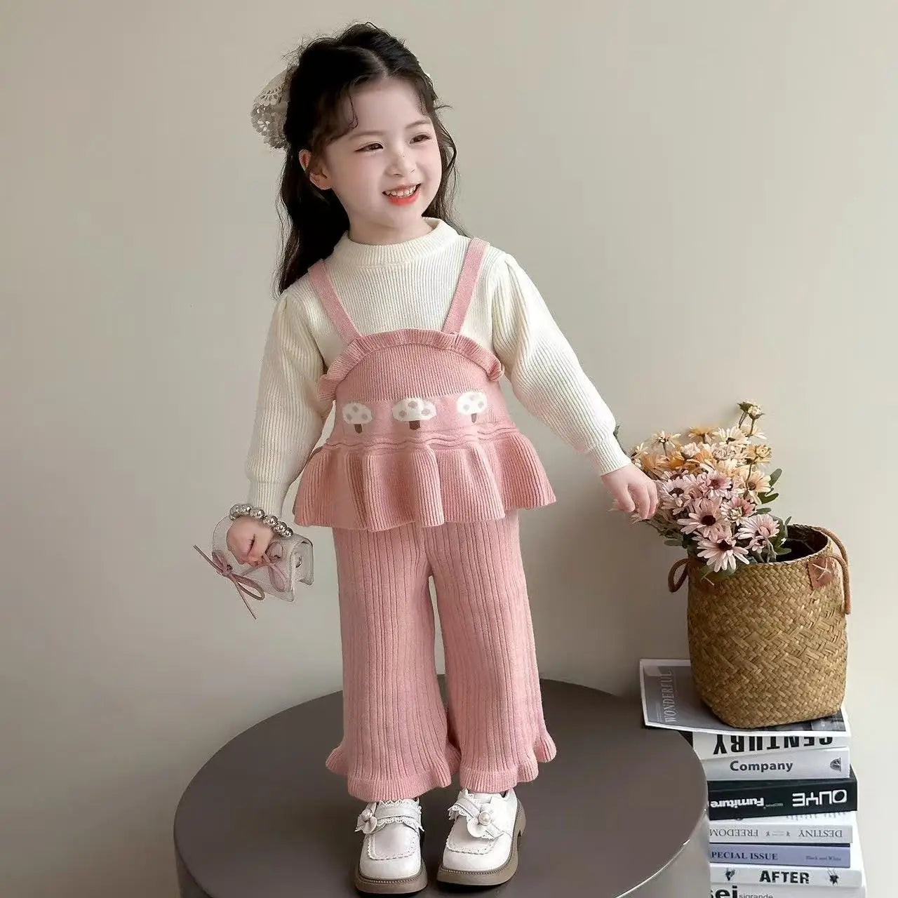 Girls Knitted Sweater Set 2-Piece - Cozy Sweater & Pants for Ages 0-6
