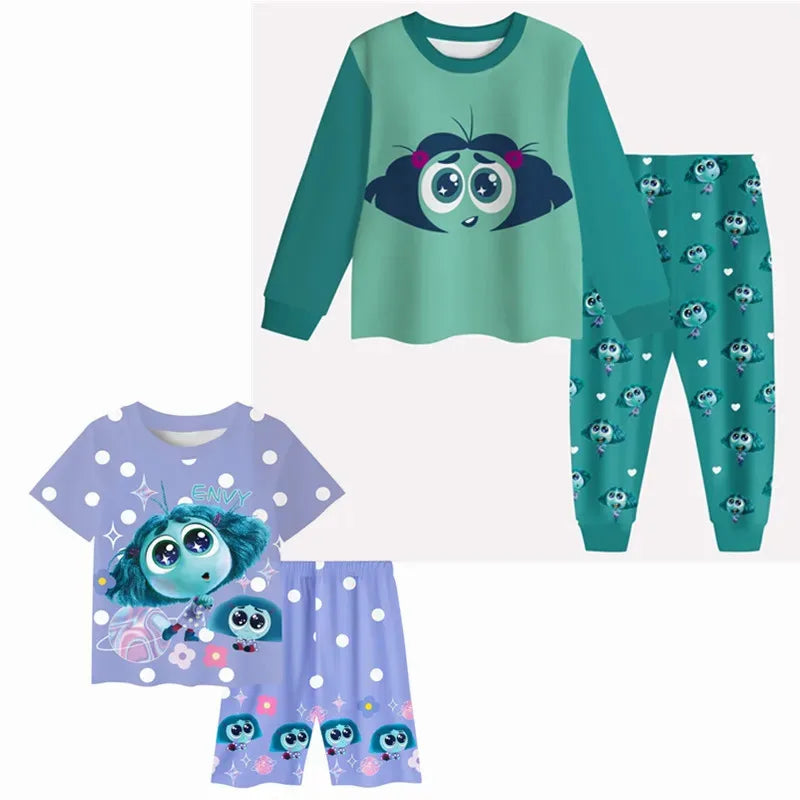 Children's pajama set with character design on a white background