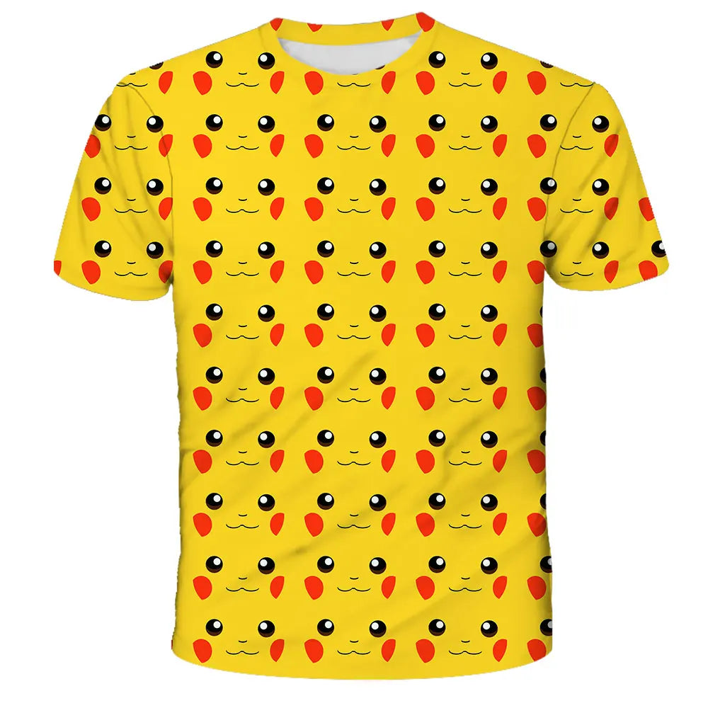 Pokemon Pikachu Kids T-Shirt - Cartoon Print Summer Tee Ages 3-12