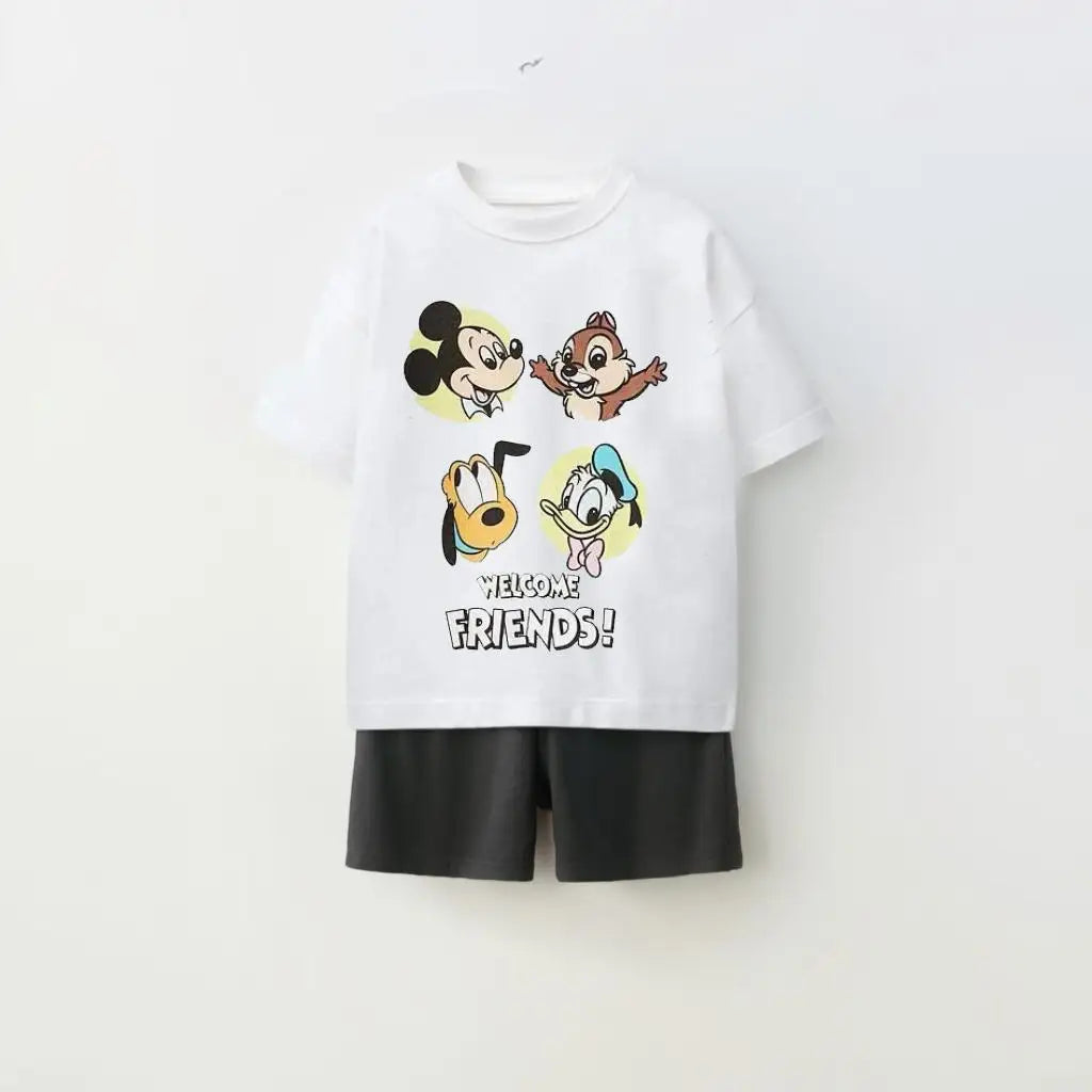 Kids Summer Two-Piece Outfit - Casual Printed Sport Set for Boys & Girls