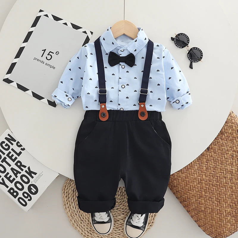 Boys 2-Piece Outfit Set - Long Sleeve Shirt & Pants