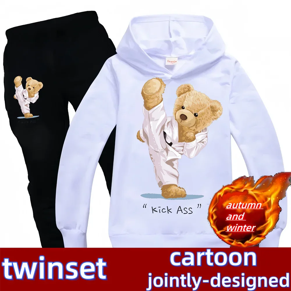 Kids Cartoon Hoodie & Pants Set - Sporty 2-Piece Outfit Ages 7-13